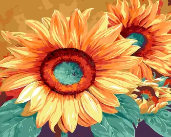 Diy Digital Oil Painting Living Room Landscape Architecture Flower Decorative Painting - 244 - Big Sunflower