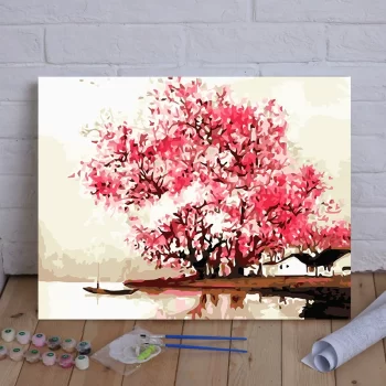 Diy Digital Oil Painting Living Room Landscape Architecture Flower Decoration-103-Jiangnan Smoke and Rain