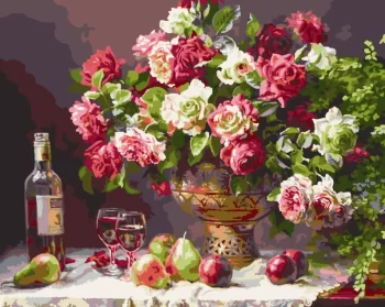 Diy Digital Oil Painting Living Room Landscape Architecture Flower Decorative Painting-345-Rose Promise