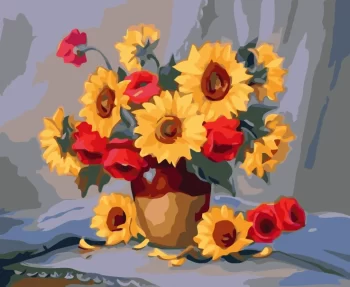 Diy Digital Oil Painting Living Room Landscape Architecture Flower Decoration-354-Vase