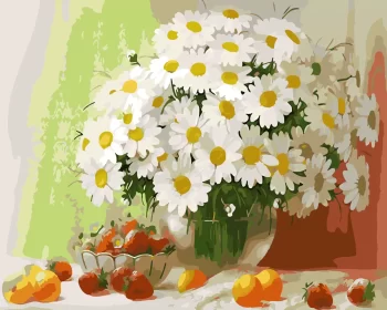 Diy Digital Oil Painting Living Room Landscape Architecture Flower Decoration Painting-252-Wild Chrysanthemums