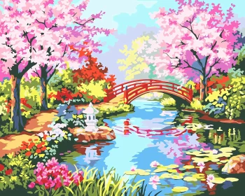 Diy Digital Oil Painting Living Room Landscape Architecture Flower Decoration Painting-164-Jiangnan Spring Color