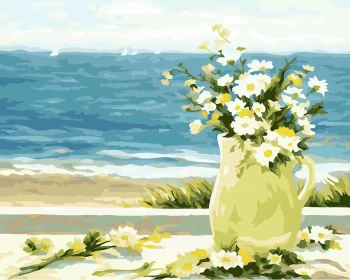 Diy Digital Oil Painting Living Room Landscape Architecture Flower Decoration Painting-250-Sea Breeze Caressing