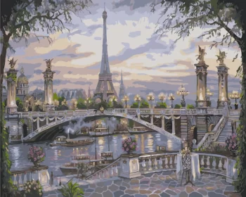 Diy Digital Oil Painting Living Room Landscape Architecture Flower Decoration Painting-045-Leisurely Evening