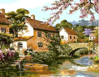 Diy Digital Oil Painting Living Room Landscape Architecture Flower Decorative Painting - 163 - The Garden of Worldly Delights