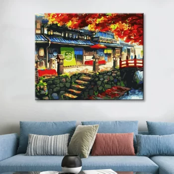 Diy Digital Oil Painting Landscape Living Room Bedroom Decoration-475-Japanese Tea House