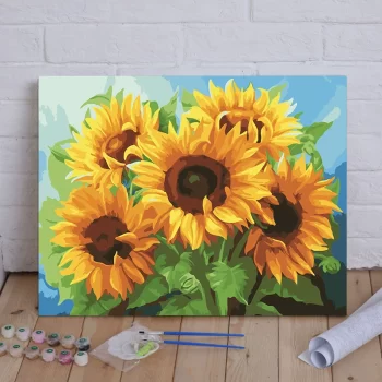 Diy Digital Oil Painting Landscape with Flowers-226-Sunflowers
