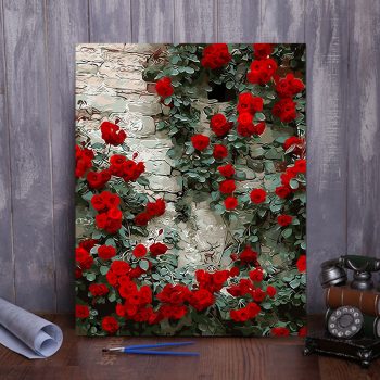 Diy Digital Oil Painting Landscape Healing Stress Reducing Decorative Painting-239-Rose Wall