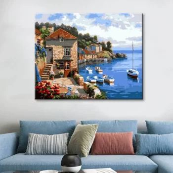 Diy Digital Oil Painting Scenery Living Room Bedroom Decorative Painting-496-Honeymoon by the Sea
