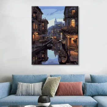Diy Digital Oil Painting Scenery Living Room Bedroom Decoration-447-Venice Night