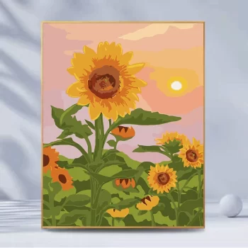 Diy Digital Oil Painting Landscape with Flowers-F019-Sunflower to Sunshine