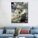 Diy Digital Oil Painting Scenery Living Room Bedroom Decorative Painting-044- Riding the Wind and Breaking the Waves