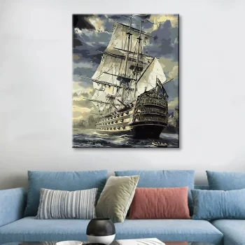 Diy Digital Oil Painting Scenery Living Room Bedroom Decorative Painting-044- Riding the Wind and Breaking the Waves