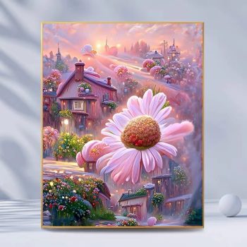 Diy Digital Oil Painting Landscape with Flowers-F006