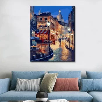 Diy Digital Oil Painting Scenery Living Room Bedroom Decorative Painting-553-Bazaar Night Scene