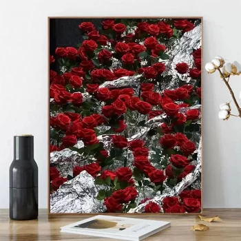 Diy Digital Oil Painting Landscape with Flowers-F017-Rose Bouquet